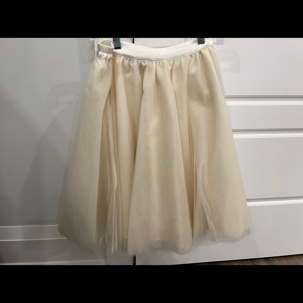 Midi cream tulle skirt
